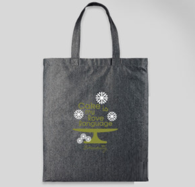 Cake Is My Love Language - Black Denim Tote Bag